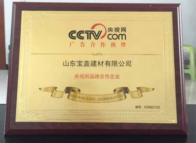 热烈祝贺山东宝盖成为央视网品牌合作企业